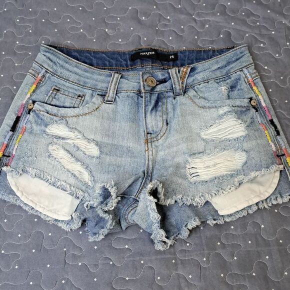 Harper Pants - Harper distressed jeans shorts size 25 waist